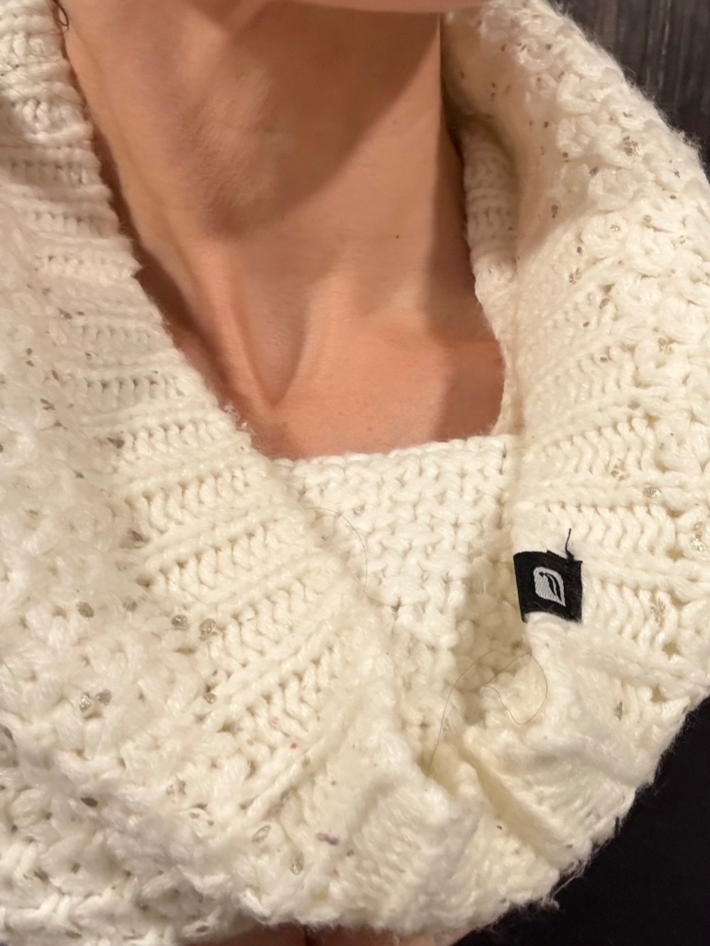 Fabletics cream infinity scarf